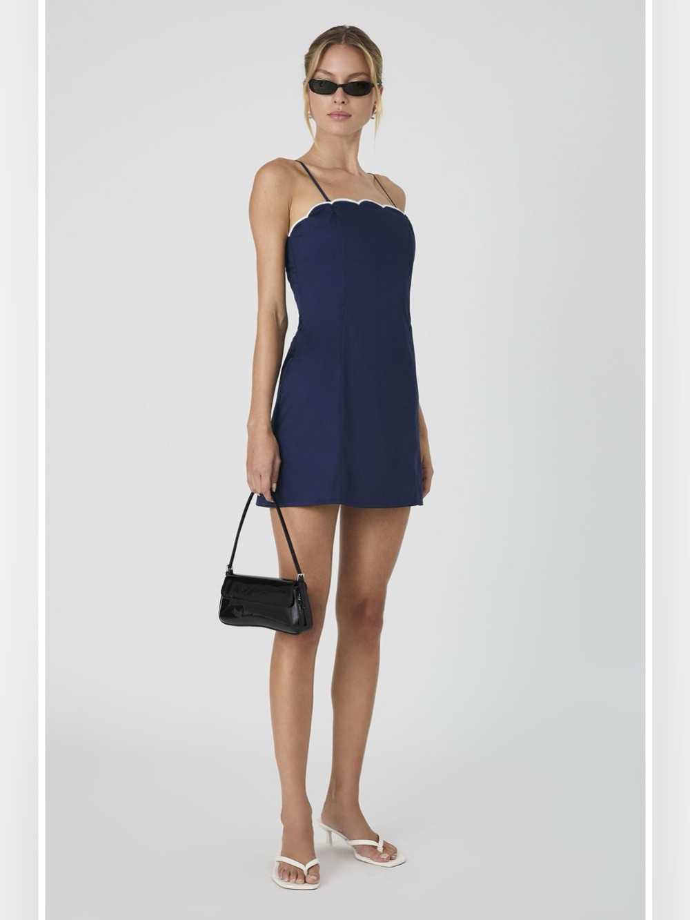 FRENCH CONNECTION Alexis Cotton Scallop Mini Dress NWT
